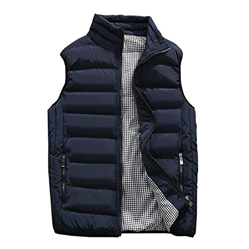 Guanzizai Men's Outdoor Casual Stand Collar Outwear Padded Vest Coats Lightweight Jacket