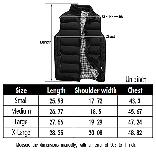 Feiairuike Men's Outdoor Casual Stand Collar Outwear Padded Vest Coats