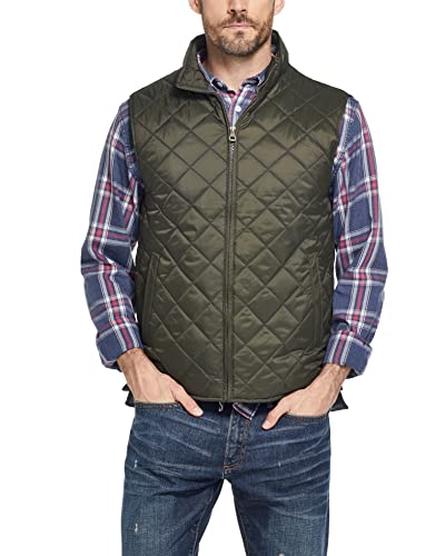 Weatherproof Vintage Mens Quilted Puffer Vest - Lightweight Padded Insulated Vest for Men (Rosin, Diamond X-Large)
