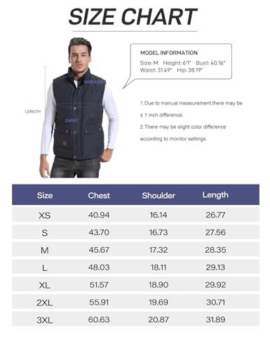 Flygo Men's Winter Warm Outdoor Padded Puffer Vest Thick Fleece Lined Sleeveless Jacket (Black XL)