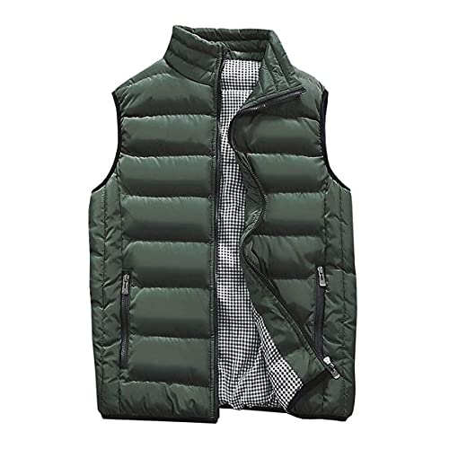 Feiairuike Men's Outdoor Casual Stand Collar Outwear Padded Vest Coats
