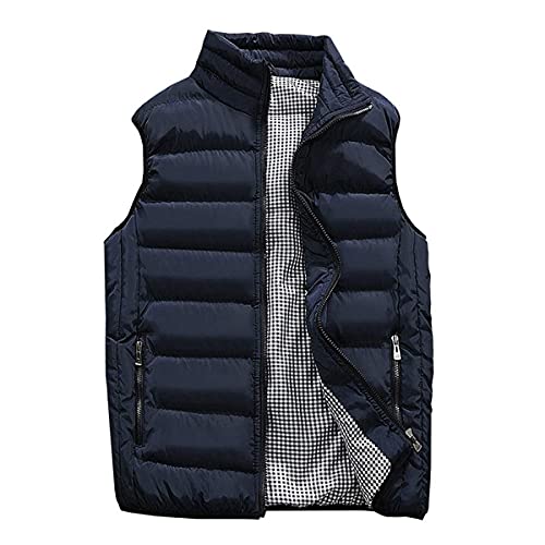 Feiairuike Men's Outdoor Casual Stand Collar Outwear Padded Vest Coats