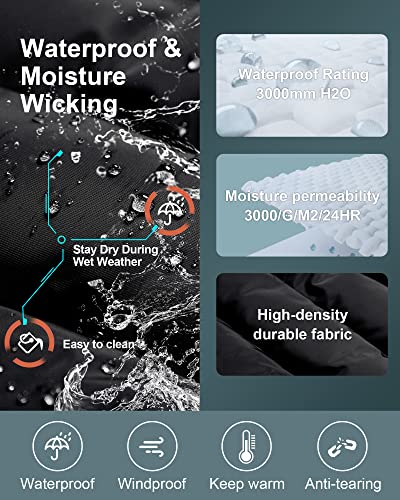 CREATMO US Men's Casual Padded Vest Coats Outdoor Heavy Duty Hooded Vest Sleeveless Jacket Black XL