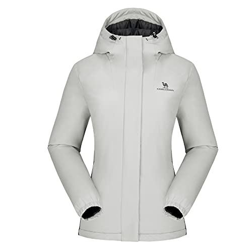 CAMELSPORTS Women's Puffer Jacket With Hooded Waterproof Thicken Warm Coat Full-Zip Insulated Windproof Parka Long-Sleeve Fashion Puffect