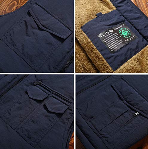 Vcansion Men's Winter Warm Puffer Vest Quilted Padded Sleeveless Jacket Army Green US 2XL/Asian 6XL