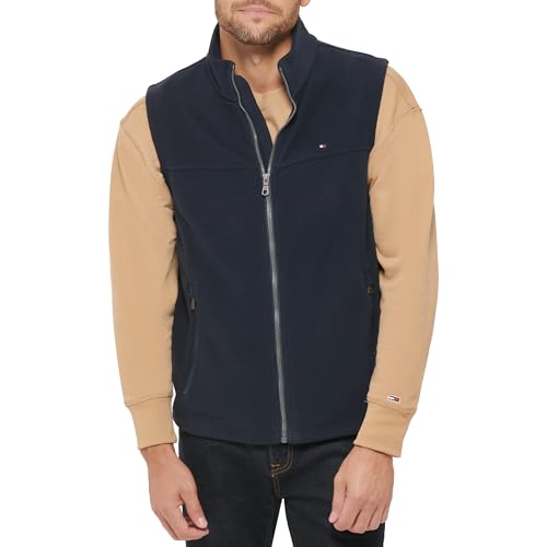Tommy Hilfiger Men's Polar Fleece Vest, navy, Large
