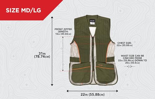 Allen Company Ace Shooting Range Vest with Moveable Shoulder Pad - Shooting Apparel for Adult Men and Women - Works for Right and Lefthanded Shooters - Medium/Large - Olive/Tan