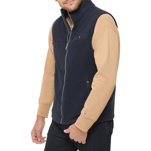 Tommy Hilfiger Men's Polar Fleece Vest, navy, Large