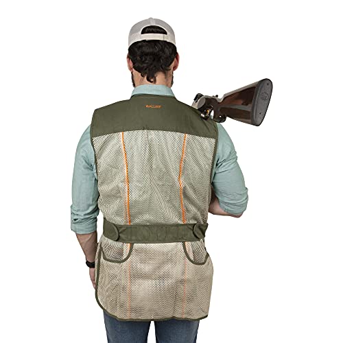 Allen Company Ace Shooting Range Vest with Moveable Shoulder Pad - Shooting Apparel for Adult Men and Women - Works for Right and Lefthanded Shooters - Medium/Large - Olive/Tan