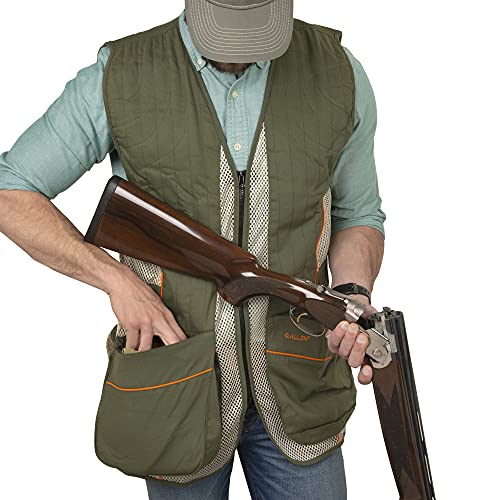 Allen Company Ace Shooting Range Vest with Moveable Shoulder Pad - Shooting Apparel for Adult Men and Women - Works for Right and Lefthanded Shooters - Medium/Large - Olive/Tan