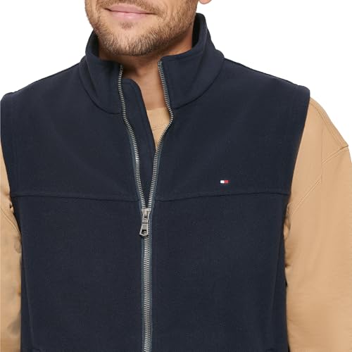 Tommy Hilfiger Men's Polar Fleece Vest, navy, Large