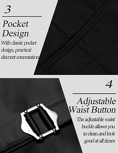 COOFANDY Men's Fashion Formal Slim Fit Business Dress Suit Vest Waistcoat,Black,Medium ( Chest: 43.3" )
