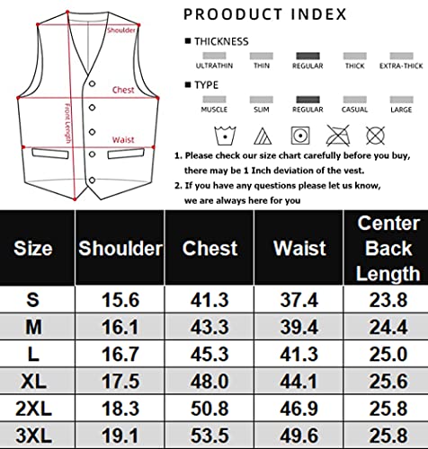 COOFANDY Men's Fashion Formal Slim Fit Business Dress Suit Vest Waistcoat,Black,Medium ( Chest: 43.3" )