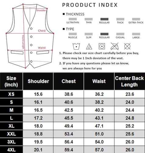 COOFANDY Men's V-Neck Sleeveless Slim Fit Jacket Casual Suit Vests,Black-02,Large