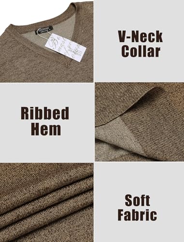 COOFANDY Mens Casual Sweater Vest Lightweight V-Neck Solid Knit Vest