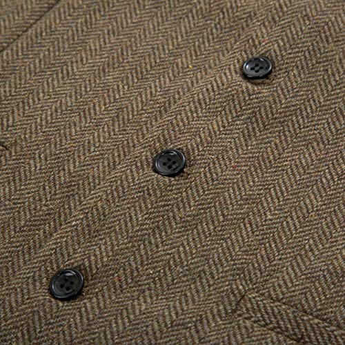 PJ PAUL JONES Men's Vintage Vest Gentleman British Suit Vest Herringbone Tweed Vest