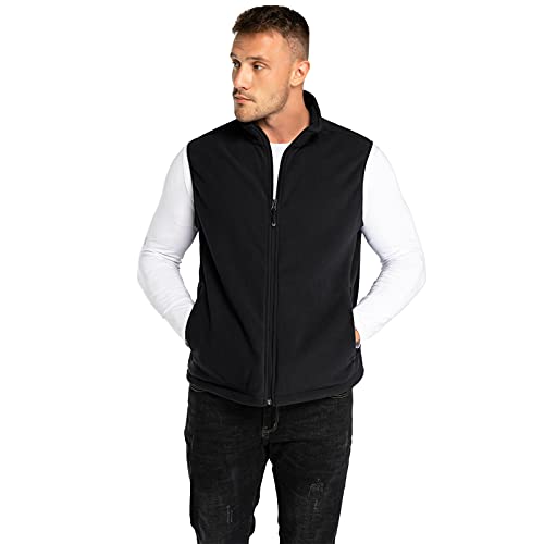 33,000ft Men's Fleece Vest, Lightweight Warm Zip Up Polar Vests Outerwear with Zipper Pockets, Sleeveless Jacket for Winter