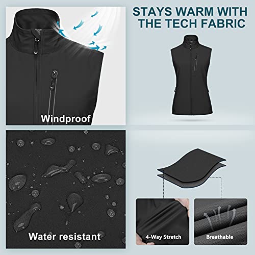 33,000ft Women's Lightweight Running Vest Outerwear with Pockets, Windproof Sleeveless Jacket for Golf Hiking Travel