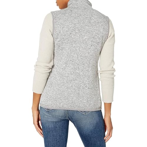 Charles River Apparel womens Pacific Heathered Sweater Vest Fleece Jacket, Light Grey Heather, Large US