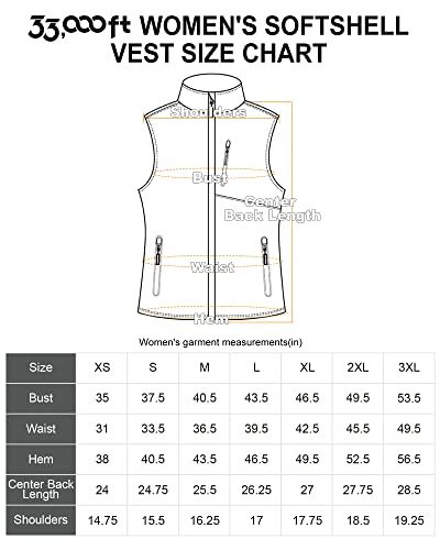 33,000ft Women's Lightweight Running Vest Outerwear with Pockets, Windproof Sleeveless Jacket for Golf Hiking Travel