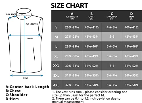 Little Donkey Andy Men's Lightweight Softshell Vest Windproof Sleeveless Jacket for Travel Hiking Running Golf Black XL