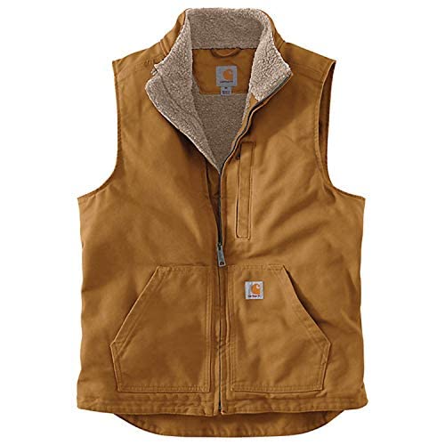 Carhartt Men's Sherpa Lined Mock-Neck Vest, Carhartt Brown, Large