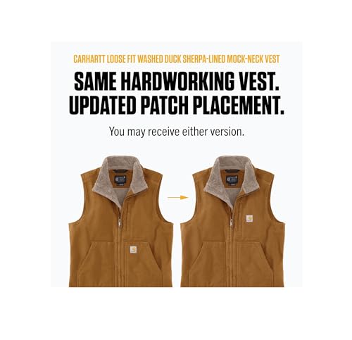 Carhartt Men's Sherpa Lined Mock-Neck Vest, Carhartt Brown, Large