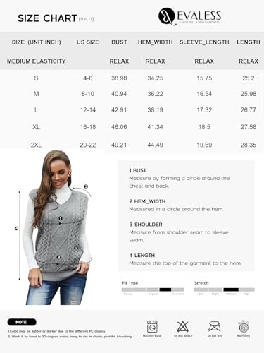 EVALESS Womens Sweater Vest V Neck Sleeveless Yellow Sweaters for Women Cable Knit Solid Color Tops Loose Casual Soft Sweater Medium