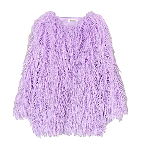Vickstco Women's Fluffy Faux Fur Outwear Parka Coat,Warm Jackets with Long Sleeve