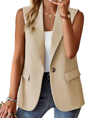 Business Casual Tops Outfits for Women 2024 Work Clothes Trendy Vest Cute Tops Dressy Womens Business Fashion Casual Tops Summer Professional Office Vests Top Waistcoat Women's Blazers Suit Jackets