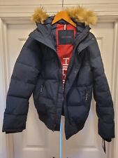 Tommy Hilfiger mens Arctic Cloth Quilted Snorkel Bomber Jacket Parka, Navy, X-Small US