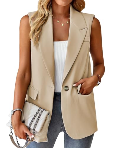 Business Casual Tops Outfits for Women 2024 Work Clothes Trendy Vest Cute Tops Dressy Womens Business Fashion Casual Tops Summer Professional Office Vests Top Waistcoat Women's Blazers Suit Jackets