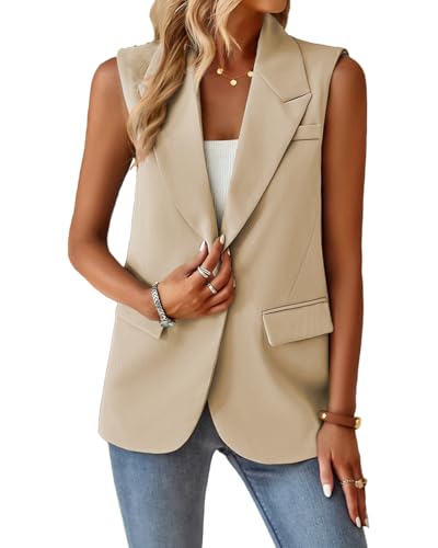 Business Casual Tops Outfits for Women 2024 Work Clothes Trendy Vest Cute Tops Dressy Womens Business Fashion Casual Tops Summer Professional Office Vests Top Waistcoat Women's Blazers Suit Jackets