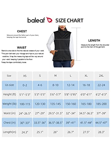 BALEAF Women's Lightweight Vest Softshell Sleeveless Jacket Windproof Stand Collar with Zipper Pockets Running Hiking Golf Black XL