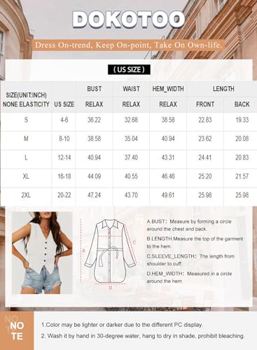 Dokotoo Women's Fashion Dressy Vest V Neck Buttons Side Pockets Business Casual Vests Versatile Outerwear Suit Waistcoats Black Medium