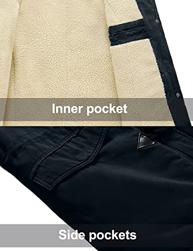 Uoiuxc Women's Warm Winter Coat Hooded Fleece Lined Parkas Jacket (Navy,Small)