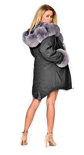 Roiii Womens Hooded Camouflage Warm Winter Coats Faux Fur Jacket Parka Overcoat(3X-Large,Black)