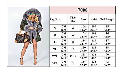 Roiii Womens Hooded Camouflage Warm Winter Coats Faux Fur Jacket Parka Overcoat(3X-Large,Black)