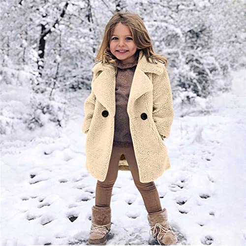 Ugoob Toddler Kids Duffle Overcoat Winter Windproof Thicken Coat Jacket Warm Fleece Outerwear for Boys Girls Trench Coat (Beige, 2-3 Years)