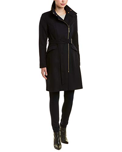 Cole Haan womens Signature Hooded Wool Duffle Coat, MIDNIGHT, 2