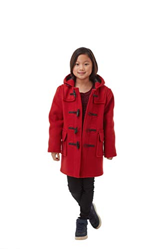 Original Montgomery Kids Classic Duffle Coat (Toggle Coat) (7-9, Red)
