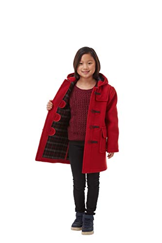 Original Montgomery Kids Classic Duffle Coat (Toggle Coat) (7-9, Red)