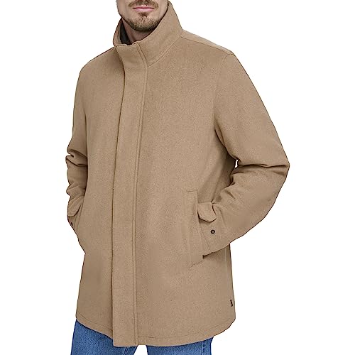 Dockers Men's Wool Melton Two Pocket Full Length Duffle Coat, Camel