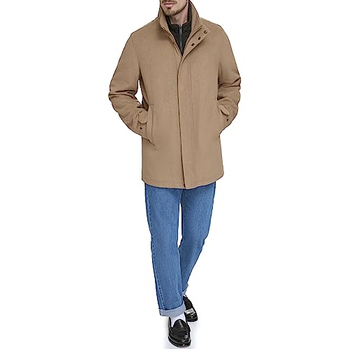 Dockers Men's Wool Melton Two Pocket Full Length Duffle Coat, Camel