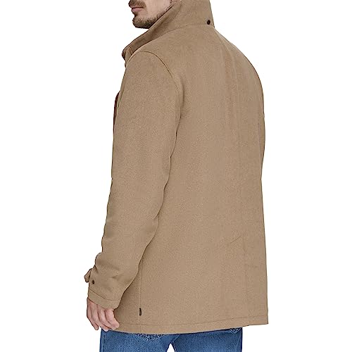 Dockers Men's Wool Melton Two Pocket Full Length Duffle Coat, Camel