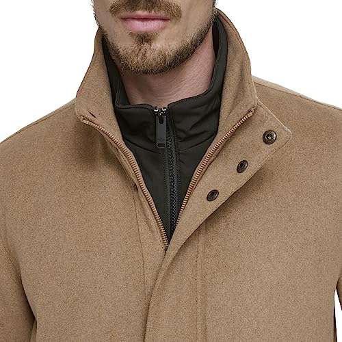 Dockers Men's Wool Melton Two Pocket Full Length Duffle Coat, Camel