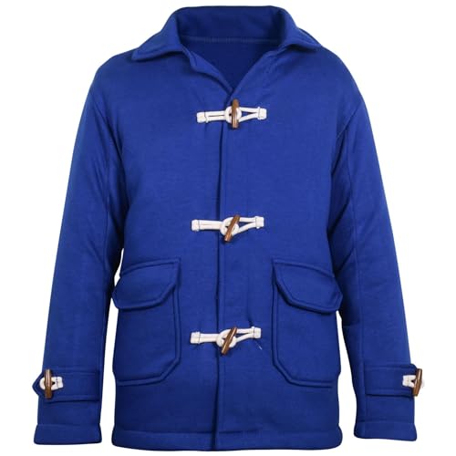 A2Z 4 Kids Girls Boys Royal Duffle Fleece Coat - Duffle Coat Royal 11-12 Years