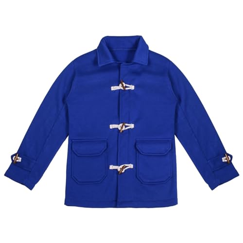 A2Z 4 Kids Girls Boys Royal Duffle Fleece Coat - Duffle Coat Royal 11-12 Years