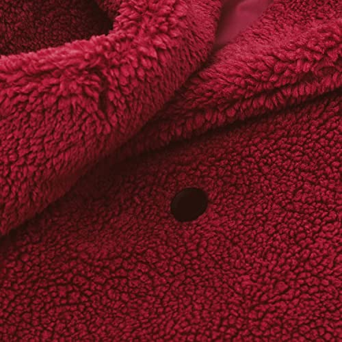 AKIWOS Toddler Baby Girls Duffle Overcoat Winter Fleece Sherpa Jacket Windproof Thick Cardigan Trench Lapel Parka Coat for Kids