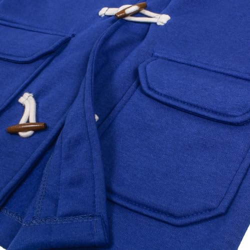 A2Z 4 Kids Girls Boys Royal Duffle Fleece Coat - Duffle Coat Royal 11-12 Years